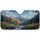 Jagged Snow-Capped Mountain Alpine Landscape Autumn Valley Stream - Road Trip Essential Car Sunshade - 3