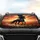 Black Friesian Horse Gallop Sunset – Flowing Mane Tail, Red Orange Blossoms Car Interior Upgrade Car Sunshade - 4