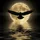 Soaring Eagle Silhouette Golden Full Moon Water Reflection - Outdoor Enthusiast Gift Spare Tire Cover - 6