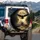 Soaring Eagle Silhouette Golden Full Moon Water Reflection - Outdoor Enthusiast Gift Spare Tire Cover - 3