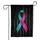 Teal Pink Awareness Ribbon Distressed American Flag Patriotic Strength Decor Garden Flag - 3
