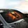 Glowing Molten Skull Fiery Splatter Car Interior Upgrade Car Sunshade - 6