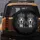 Black White Majestic Beagle Dogs Silver Crowns Filigree Damask - Dignified Dog Lover Car Accessory Spare Tire Cover - 5