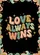 Love Always Wins Message Golden Starbursts Black Background - Celebratory Home Decor Gift Garden Flag - 6
