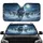 Moonlit Wild Wolves Running Deep Snow Forest - Wildlife Lover Road Trip Essential Car Sunshade - 1