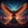 Fierce Eagle Blazing Fire Wings Mountain Jagged Rock Twilight Sky - Adventure Seeker Gift Spare Tire Cover - 6