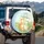 Three Cats Polka Dot Umbrella Grassy Meadow Sky - Outdoor Adventure Decor Gift for Cat Owners Spare Tire Cover - 3