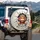 Cheerful Monkey Bursting From Broken Wall Cracks – Outdoor Adventure Lifestyle Gift Spare Tire Cover - 3