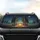 Glowing Campfire Evergreen Pine Trees Cosmic Starry Night Camping Life Quote Travel Essentials Car Sunshade - 4