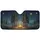 Glowing Campfire Evergreen Pine Trees Cosmic Starry Night Camping Life Quote Travel Essentials Car Sunshade - 3