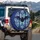 Bat Outstretched Wings Gothic Arch Stained Glass - Outdoor Adventure Gift Spare Tire Cover - 3