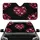 Textured Pink Fuchsia Crimson Hearts Black Canvas - Road Trip Gift Car Sunshade - 1