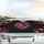 Textured Pink Fuchsia Crimson Hearts Black Canvas - Road Trip Gift Car Sunshade - 5
