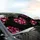 Textured Pink Fuchsia Crimson Hearts Black Canvas - Road Trip Gift Car Sunshade - 6