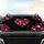 Textured Pink Fuchsia Crimson Hearts Black Canvas - Road Trip Gift Car Sunshade - 4