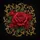 Red Rose Golden Baroque Filigree Scrollwork - Premium Floral Home Decor Gift Spare Tire Cover - 6