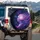 Woman White Pink Orb Pink Purple Hair Ribbons Indigo Cosmic Stars - Home Decor Gift Spare Tire Cover - 3