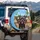 Happy Doberman Dogs Vehicle Road Trip Tropical - Dog Lover Travel Gift Spare Tire Cover - 3