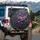Vibrant Purple Roses Butterflies - Home Decor Gift for Nature Lovers Spare Tire Cover - 3