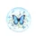 Blue Morpho Butterflies White Blossoms Foliage Sky - Nature Lover Gift Spare Tire Cover - 4