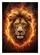 Lion Head Golden Mane Amber Eyes Swirling Fire Inferno Embers - Wildlife Lover Home Decor Gift Garden Flag - 6