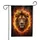 Lion Head Golden Mane Amber Eyes Swirling Fire Inferno Embers - Wildlife Lover Home Decor Gift Garden Flag - 3