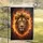 Lion Head Golden Mane Amber Eyes Swirling Fire Inferno Embers - Wildlife Lover Home Decor Gift Garden Flag - 5