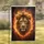Lion Head Golden Mane Amber Eyes Swirling Fire Inferno Embers - Wildlife Lover Home Decor Gift Garden Flag - 1