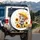 Baby Elephant Yellow Umbrella Sunflowers Raindrops - Elephant Lover Gift Spare Tire Cover - 3