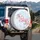 Realistic Pink Cherry Blossoms Sakura Sky Blue Background - Nature Lover Gift Spare Tire Cover - 3