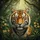 Powerful Bengal Tiger Head Lush Jungle Foliage - Dappled Sunlight Wildlife Lover Gift Spare Tire Cover - 6