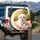 Fluffy Maltese Puppy Soft Pink Blanket Golden Green Natural Outdoor Scene Dog Lover Gift Spare Tire Cover - 3