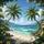 Palm Trees White Sand Beach Turquoise Ocean Tropical Mountains Sky - Outdoor Adventure Gift Spare Tire Cover - 6