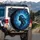 Ethereal Woman Silhouette Blue Butterflies Cosmic Night Sky - Fantasy Lover Gift Spare Tire Cover - 3