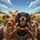 Dachshunds Road Trip Landscape - Dog Lover Gift Spare Tire Cover - 6