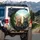 Orange Tabby Grey British Shorthair Cats with Glasses - Cat Lover Gift Spare Tire Cover - 3