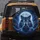 Snarling Wolf Blue Lightning Glowing Eyes Full Moon Dark Cosmic Night Sky - Wildlife Lover Gift Spare Tire Cover - 5