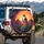 Peregrine Falcon Mountain Sunset Pine Forest Landscape - Wildlife Lover Gift for Adventurers Spare Tire Cover - 3