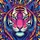 Tiger Face Emerald Green Eyes Orange Purple Fur Pink Nose - Wildlife Lover Gift Spare Tire Cover - 6