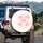 Soft Pink Bows Varying Size Orientation Off-White Field - Car Lover Gift Spare Tire Cover - 3
