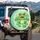 Waving Cartoon Frog Orange Eyes Pink Tongue Lily Pads Aquatic Garden - Nature Wildlife Gift Spare Tire Cover - 3
