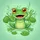 Waving Cartoon Frog Orange Eyes Pink Tongue Lily Pads Aquatic Garden - Nature Wildlife Gift Spare Tire Cover - 6