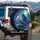 White Blue Wolves Intertwined Fantasy Foliage Full Moon Enchanted Forest Wildlife Gift Spare Tire Cover - 3