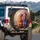 Elderly Women Pink Tongues Wooden Bench - Funny Car Accessory Spare Tire Cover - 3