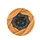 Black Cat Peeking Yellow-Gold Eyes Warm Orange Fabric - Cat Lover Vehicle Accessory Gift Spare Tire Cover - 4