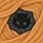 Black Cat Peeking Yellow-Gold Eyes Warm Orange Fabric - Cat Lover Vehicle Accessory Gift Spare Tire Cover - 6
