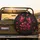 Vibrant Red Butterflies Crimson Flower Swirling Vines - Wildlife Lover Gift Spare Tire Cover - 2