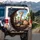 Giraffe Hamster Driving Car with Penguins - Road Trip Gift for Animal Lovers Spare Tire Cover - 3