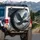 Majestic Eagle Azure Gold Wings Gold Lightning Clouds - Wildlife Lover Gift Spare Tire Cover - 3