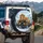 Majestic Lion Family Driving Snow-Capped Mountain Range - Adventure Lover Gift Spare Tire Cover - 3